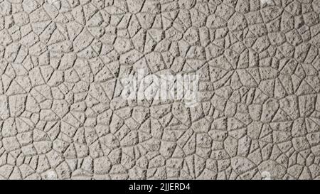 3D rendering. Pavimento in pietra diviso da crepe e lastre. Texture di pietre. Texture rock con forme geometriche. Modello di pietre che formano un terreno irregolare. Terreno irregolare con piastrelle in pietra. Foto Stock