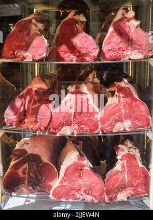 Bistecca cruda o bistecca Mostra Firenze Italia Foto Stock
