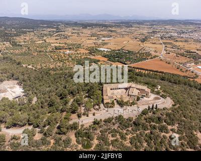 Monti-Sion Santuari, Maiorca, Isole Baleari, Spagna Foto Stock