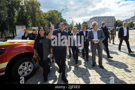 Non esclusiva: KYIV, UCRAINA - 25 LUGLIO 2022 - il ministro federale degli interni e della Comunità tedesco Nancy Faeser e il ministro federale tedesco di Foto Stock