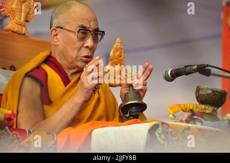 Il Dalai lama del Tibet del 14th Foto Stock
