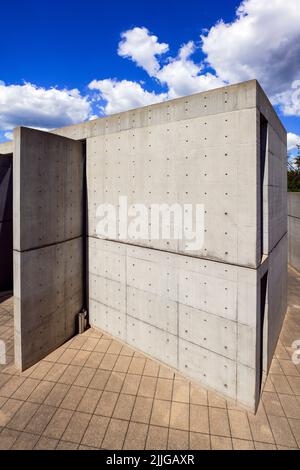 Padiglione delle conferenze dell'architetto Tadao Ando (primo edificio di Andos fuori dal Giappone), Vitra Campus a Weil am Rhein, Germania. Foto Stock