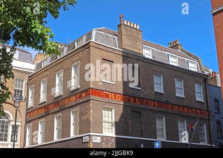 Soho House of Charity - Casa di St Barnabas, al 1 Greek Street, Soho, Londra, Inghilterra, Regno Unito, W1D 4NQ Foto Stock