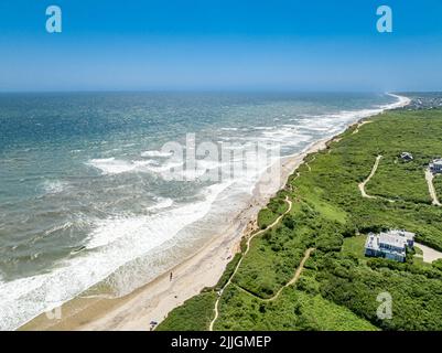 Vista aerea della spiaggia ad ovest di pianure di fossi Foto Stock