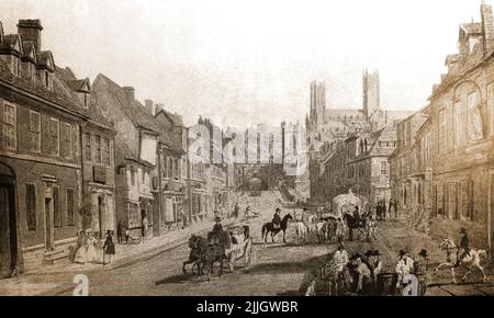 Storia di Lincoln, Inghilterra - High Street Lincoln, Inghilterra nel 18th secolo Foto Stock