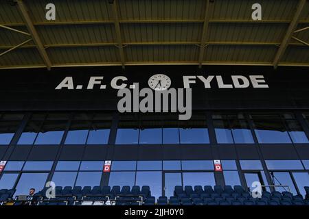 Vista generale del Parco di Kellamergh, casa di AFC Fylde Foto Stock