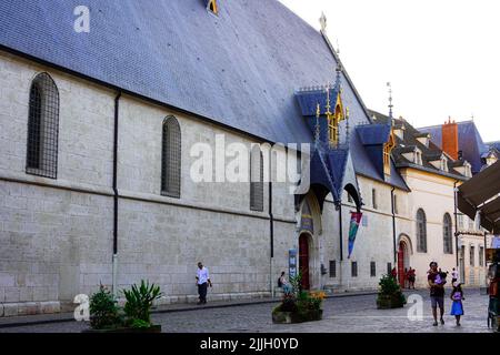 L'ingresso dell'Hotel dieu de Beaune, Francia Foto Stock