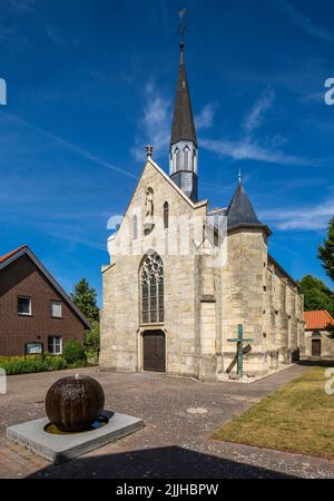 Germania, Billerbeck, Berkel, Baumberge, Muensterland, Westfalia, Renania settentrionale-Vestfalia, NRW, Billerbeck-Beerlage, Lady Chapel Aulendorf del Capellengemeinde Aulendorf, primavera Foto Stock