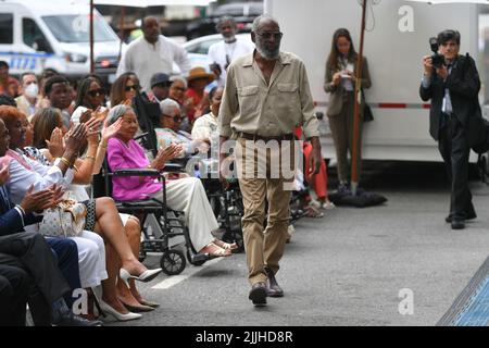 Robert Robinson partecipa alla grande apertura del Jackie Robinson Museum il 26 luglio 2022 a New York. Foto Stock