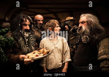 WILLIAM KIRCHER, KEN STOTT, Martin Freeman, GRAHAM MCTAVISH, Lo Hobbit: UN VIAGGIO INASPETTATO, 2012 Foto Stock