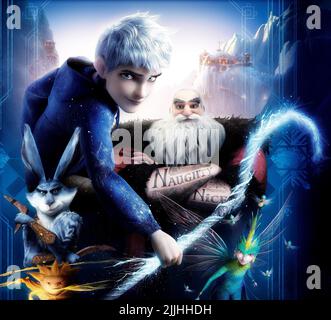 JACK FROST, BUNNYMUND, sandman, nord, dente, aumento dei guardiani, 2012 Foto Stock