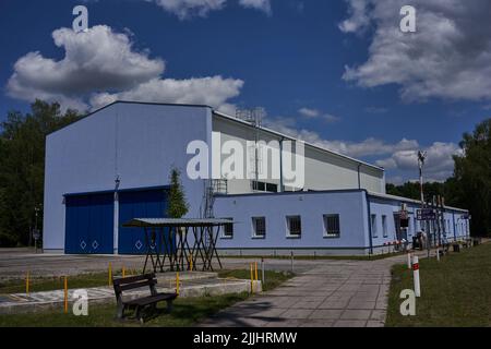 Luzna, Repubblica Ceca - 2 luglio 2022 - il museo ferroviario Ferrovie ceche a Luzna vicino Rakovnik Foto Stock