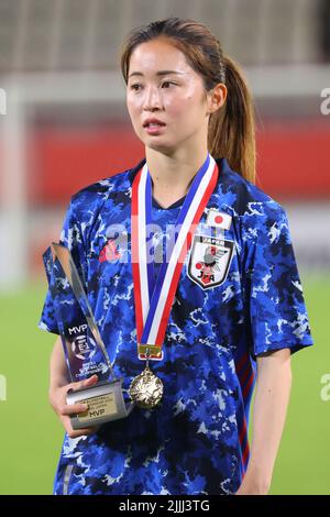 Ibaraki, Giappone. 26th luglio 2022. Risa Shimizu (JPN) Calcio : EAFF e-1 Football Championship 2022 finale Japan Women's Award Ceremony al Kashima Soccer Stadium di Ibaraki, Giappone . Credit: YUTAKA/AFLO SPORT/Alamy Live News Foto Stock