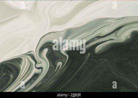 Marmo liquido Abstract verde e bianco, texture elegante, Lusso, sfondo semplice e moderno, marmo liquido disegno astratto pittura Green Pattern Foto Stock