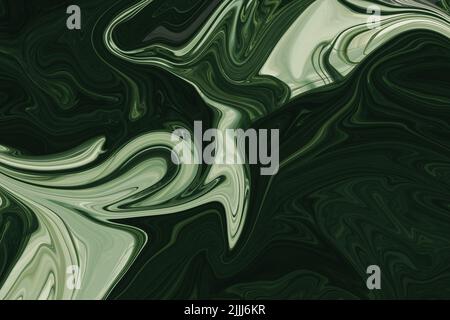 Marmo liquido Abstract verde e bianco, texture elegante, Lusso, sfondo semplice e moderno, marmo liquido disegno astratto pittura Green Pattern Foto Stock