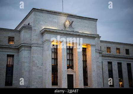 Washington, Stati Uniti. 26th luglio 2022. Una visione generale della Federal Reserve americana, a Washington, DC, Martedì 26 luglio 2022. (Graeme Sloan/Sipa USA) Credit: Sipa USA/Alamy Live News Foto Stock