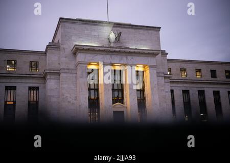 Washington, Stati Uniti. 26th luglio 2022. Una visione generale della Federal Reserve americana, a Washington, DC, Martedì 26 luglio 2022. (Graeme Sloan/Sipa USA) Credit: Sipa USA/Alamy Live News Foto Stock