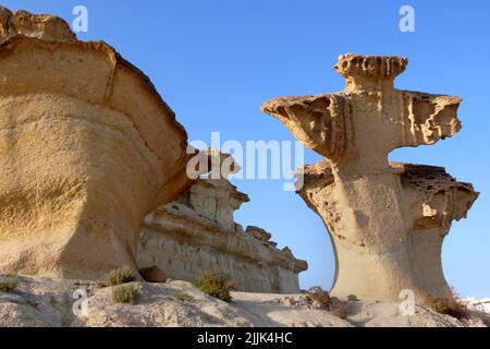 Gredas de Bolnuevo, arenaria, Erosiones de Bolnuevo, Bolnuevo Monumento Naturale, Bolnuevo, Mazarrón, Murcia, Spagna, Europa Foto Stock