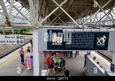 berwick su tweed stazione ferroviaria northumberland inghilterra Regno Unito Foto Stock