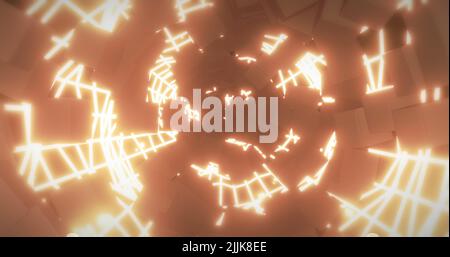 Immagine dello spostamento della parete della piastrella su sfondo nero Foto Stock