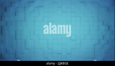 Immagine dello spostamento della parete della piastrella su sfondo blu Foto Stock