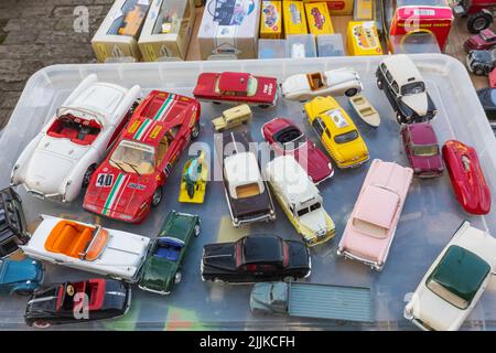 Inghilterra, Dorset, Bridport, Bridport Market, esposizione di auto da collezione vintage e camion Foto Stock