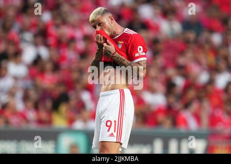 Lisbona, Portogallo. 25 luglio 2022, Morato di Benfica durante la partita Pre-Season friendly Eusebio Cup tra SL Benfica e Newcastle United FC disputata all'Estadio da Luz il 25 luglio 2022 a Lisbona, Portogallo. (Foto di Bagu Blanco / PRESSINPHOTO) Foto Stock