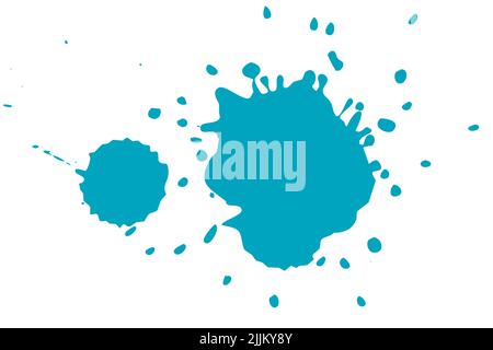 Uno sfondo bianco con macchie di inchiostro blu per sfondi Foto Stock