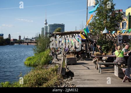 Berlino, Holzmarkt, Open-Air-Eventzone Foto Stock