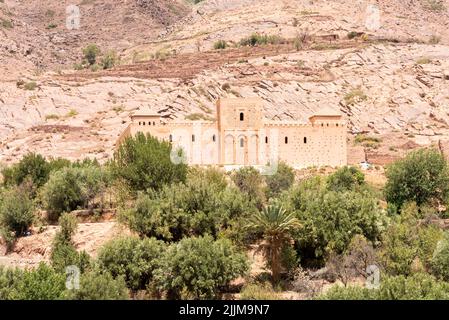 Panorama della Moschea di TinMal - Marocco Foto Stock