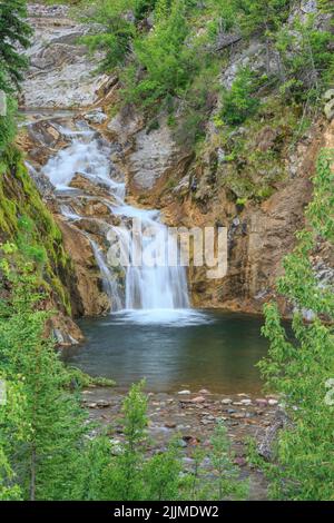 smith creek cade nella foresta nazionale di lewis e clark vicino augusta, montana Foto Stock