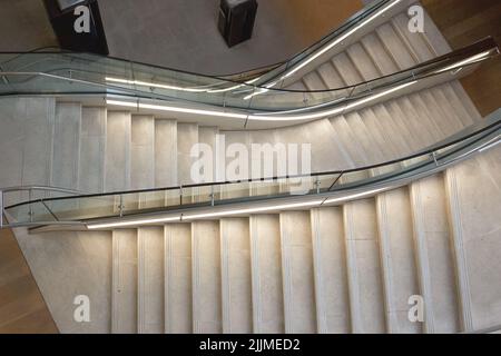 Una scala del Museo Ashmolean a Oxford Foto Stock