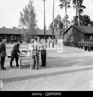 La scuola dei paracadutisti a Karlsborg 1950s. Foto Stock
