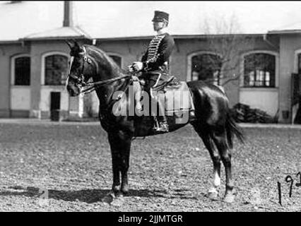 Come aspirante alla Scuola Kavalle di Skövde nel 1929. Melker Wernstedt, ufficiale presso K 3 1932 - 1940. Foto Stock