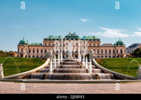 Una splendida vista sul Palazzo Belvedere di Vienna, Austria Foto Stock