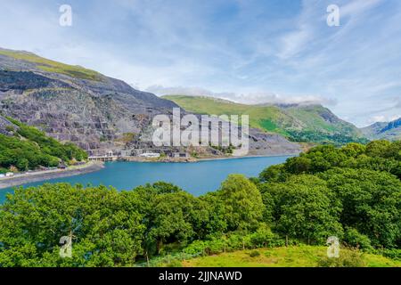 Lago di Llyn Peris a Llanberis, Galles Foto Stock