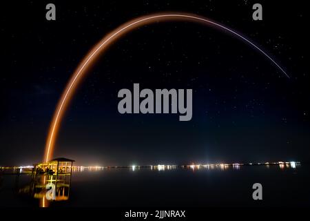 Il lancio della United Launch Alliance Delta IV Heavy a Cape Canaveral, Florida Foto Stock