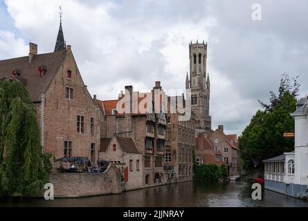 Una giornata nuvolosa a Bruges, Belgio Foto Stock