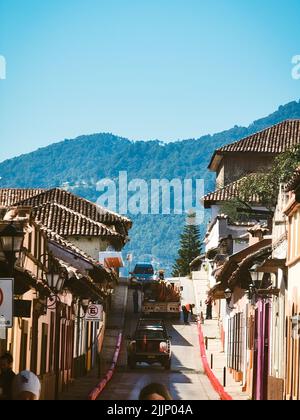 Foto verticale di strada a San Cristobal de las casas City Foto Stock