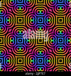 Un'illustrazione colorata di motivi astratti di sfondo Foto Stock