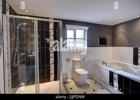 Uno splendido design degli interni della camera d'albergo Seckford Hall Hotel a Woodbridge, Regno Unito Foto Stock