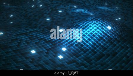 Immagine dello spostamento della parete della piastrella su sfondo nero Foto Stock