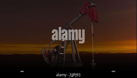 Immagine del martinetto di lavoro sul paesaggio Foto Stock