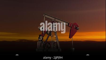 Immagine del martinetto di lavoro sul paesaggio Foto Stock