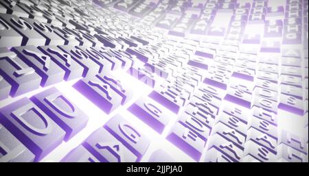 Immagine dello spostamento della parete della piastrella su sfondo chiaro Foto Stock