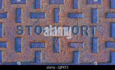 Acciaio, griglia di ferro, fabbricato in Stockport, Greater Manchester, Cheshire, Inghilterra, Regno Unito Foto Stock