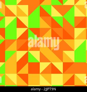 Un bel motivo composto da quadrati colorati e triangoli per uno sfondo o carta da parati Foto Stock