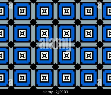 La texture Geometrical Black and Blue Line ripete un motivo moderno senza cuciture Foto Stock