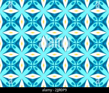 Disegno etnico moderno elemento motivo floreale il bello motivo orientale su uno sfondo blu close-up.Texture o sfondo Foto Stock