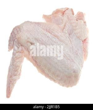 Ala di pollo isolati su sfondo bianco Foto Stock